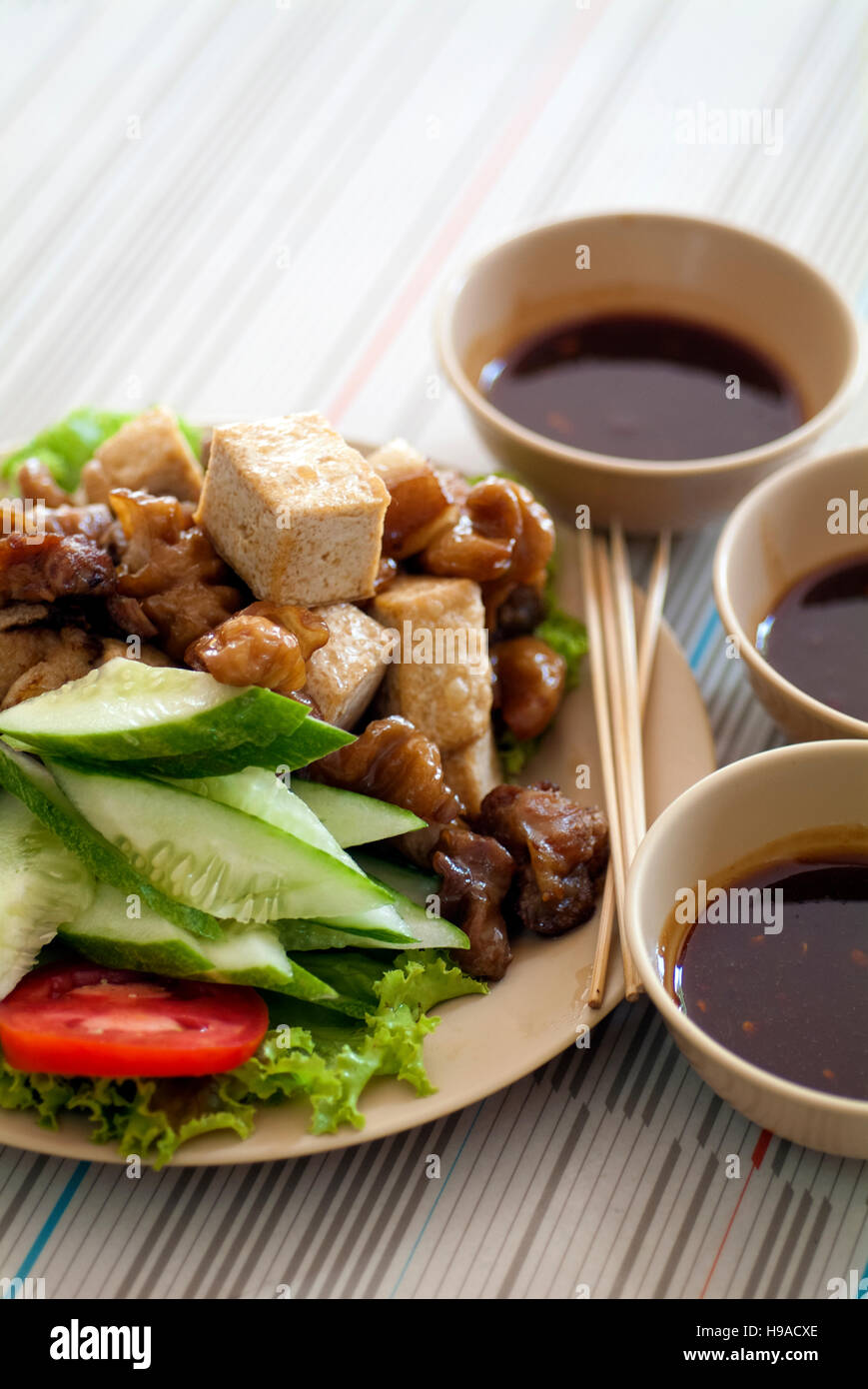 Lor bak, pork sausage wrapped in bean curd, in Phuket. Lor bak is a