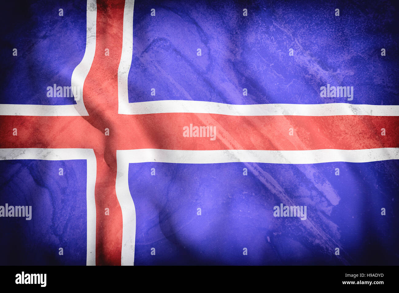 3d rendering of an old Iceland flag waving Stock Photo - Alamy