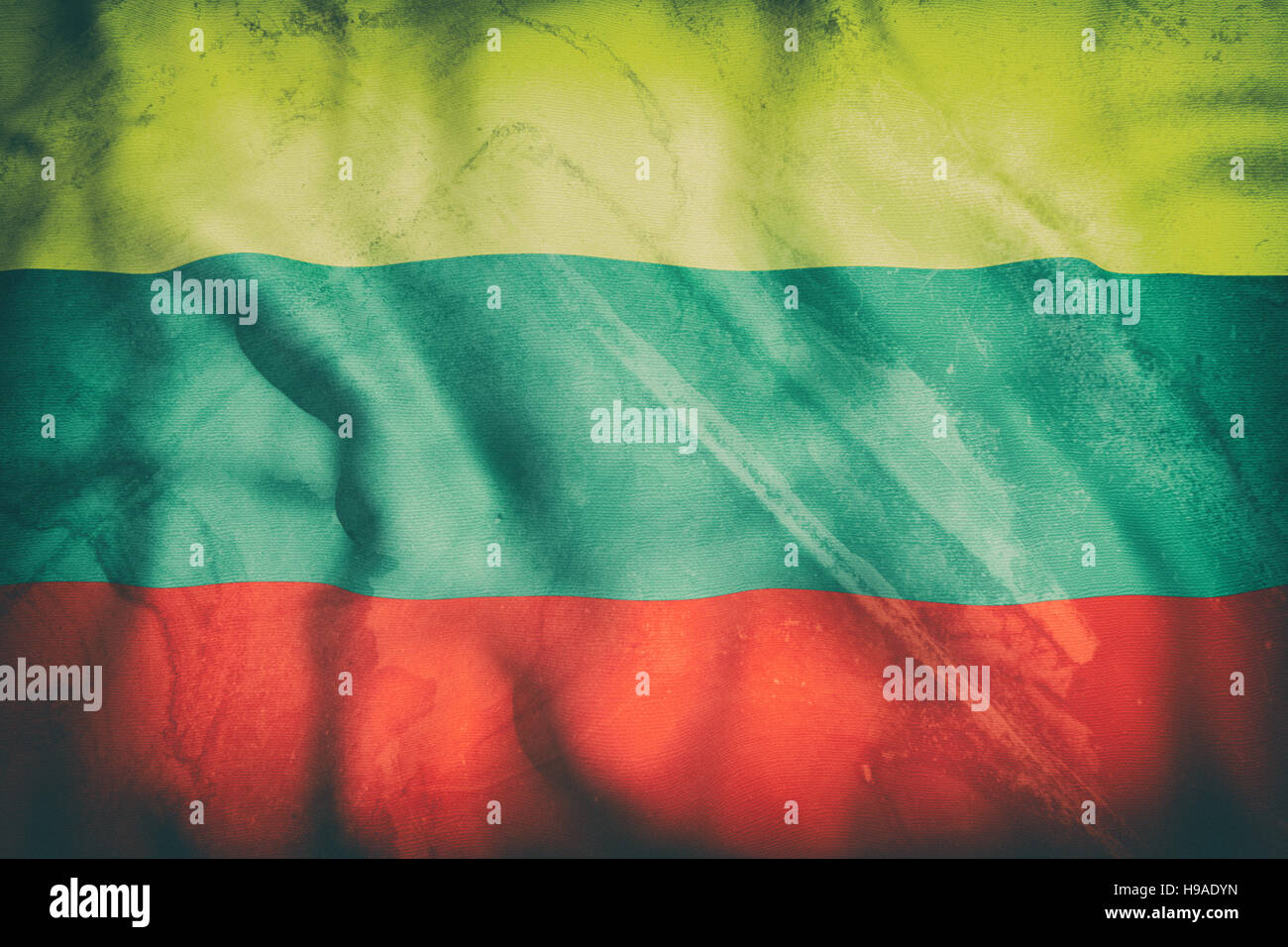 3d rendering of an old Republic of Lithuania flag waving Stock Photo ...