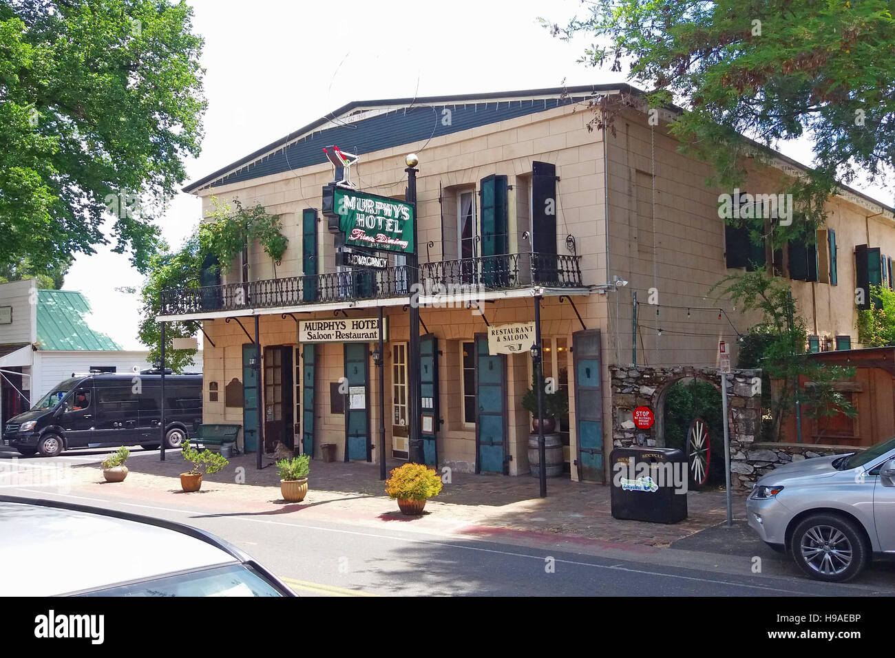 Murphys Hotel in Murphys, California.  Hotel is one of the oldest hotels still operating in California. Stock Photo