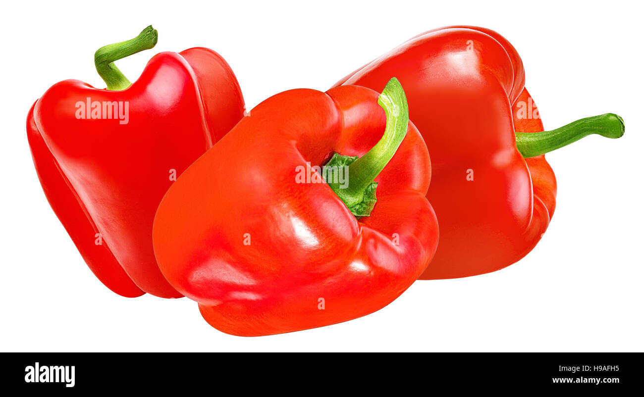 Red pepper isolated on a white background Stock Photo - Alamy