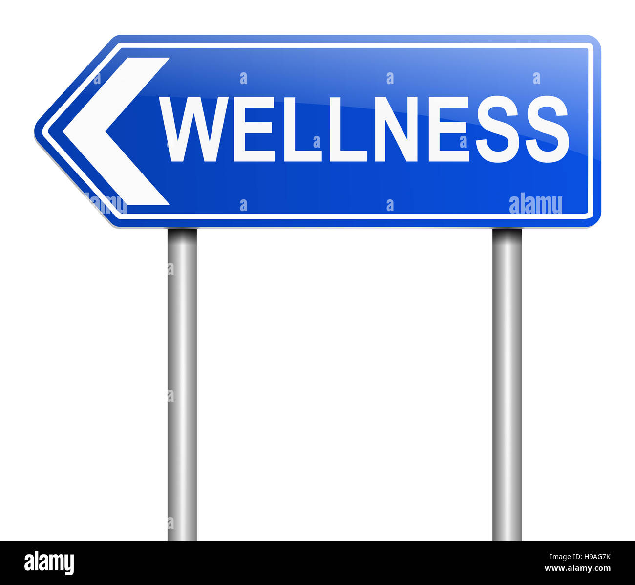 Illustration depicting a sign with a wellness concept. Stock Photo