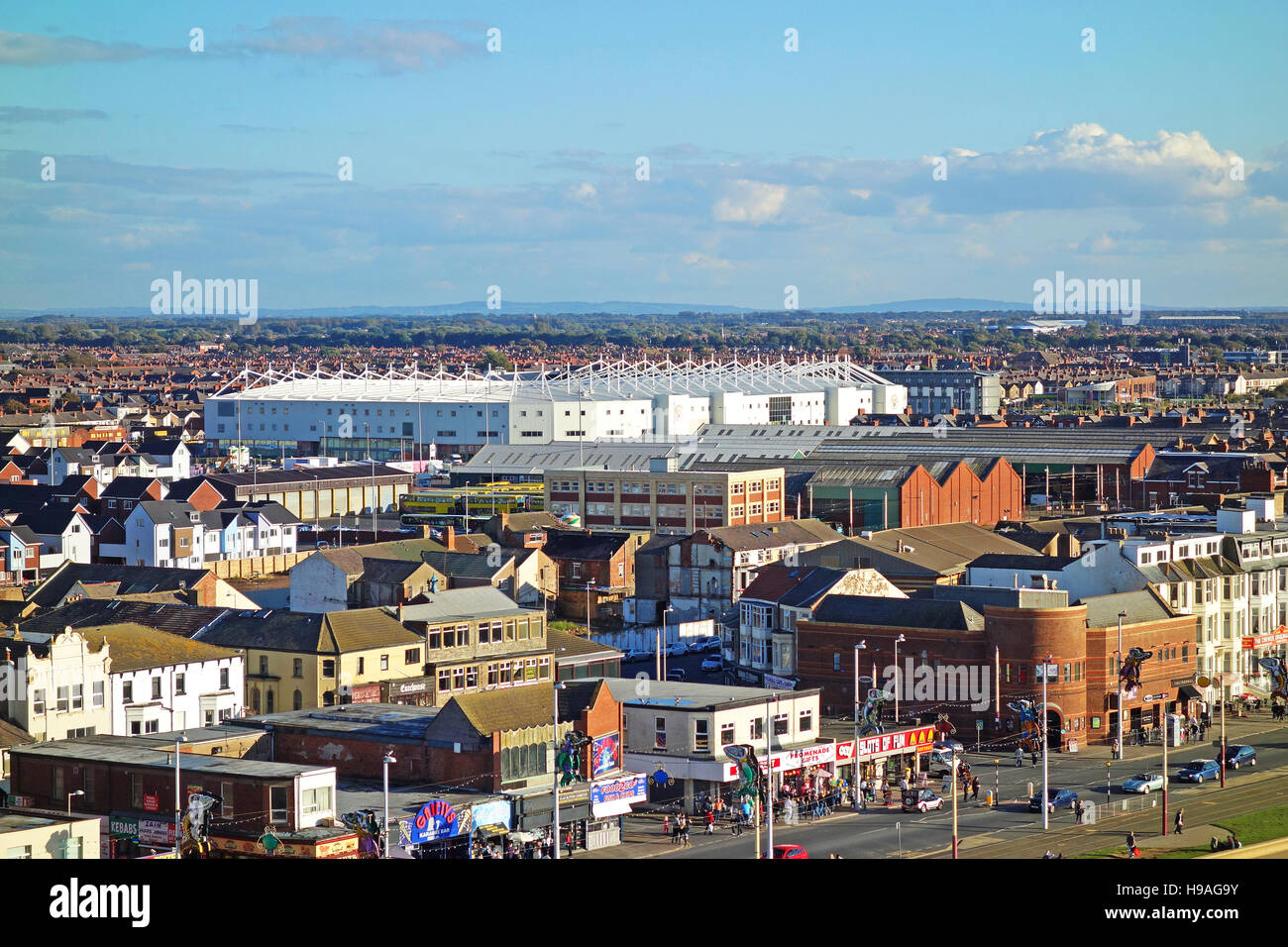 The town of Blackpool in Lancashire, England, UK. Stock Photo
