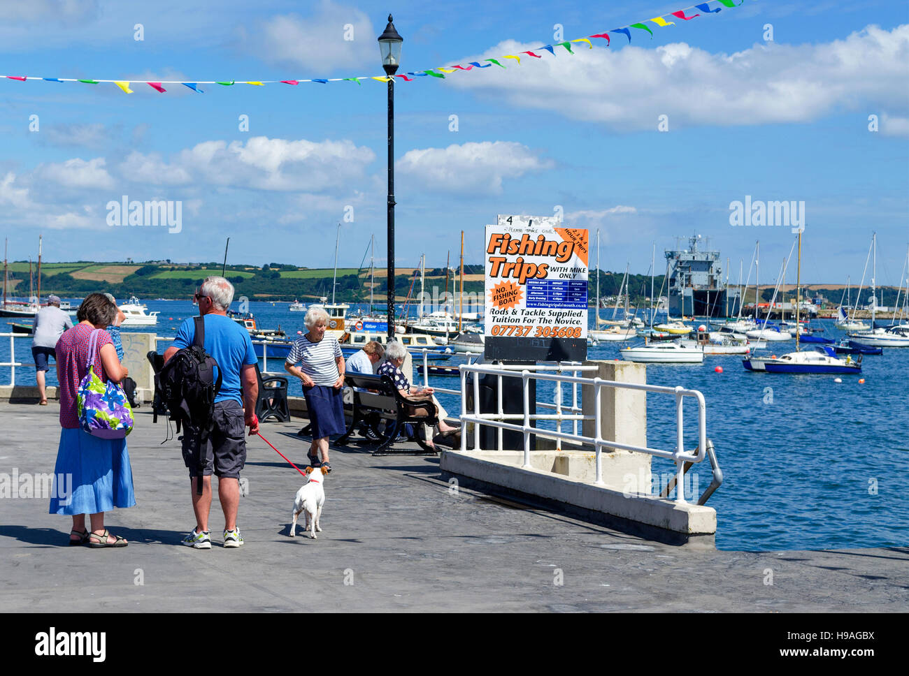 Visitors on Princess Pier in Falmouth, England, Cornwall, UK Stock Photo