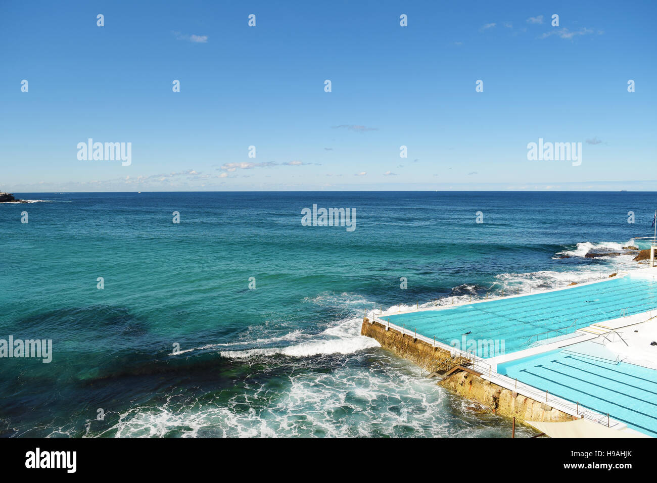 Outdoor swimming pool at Bondi Beach, Sydney, Australia. Stock Photo