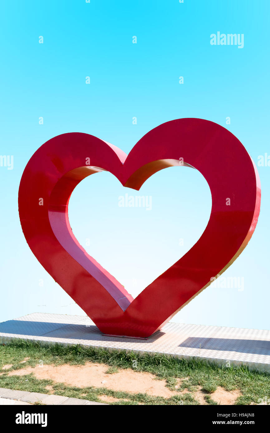 Heart shape stutue in aa park Stock Photo