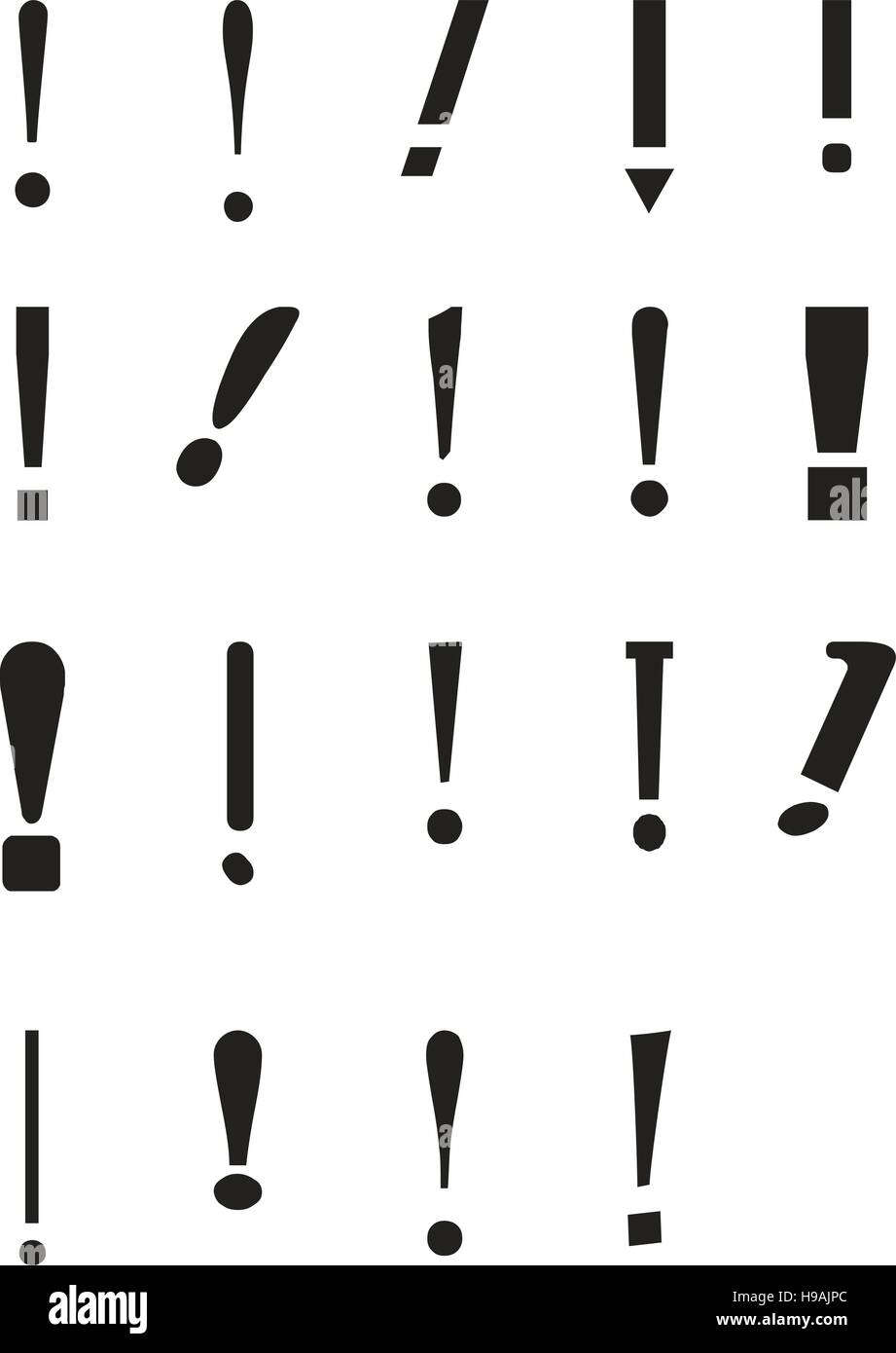 Exclamation Point Icon Set Stock Vector