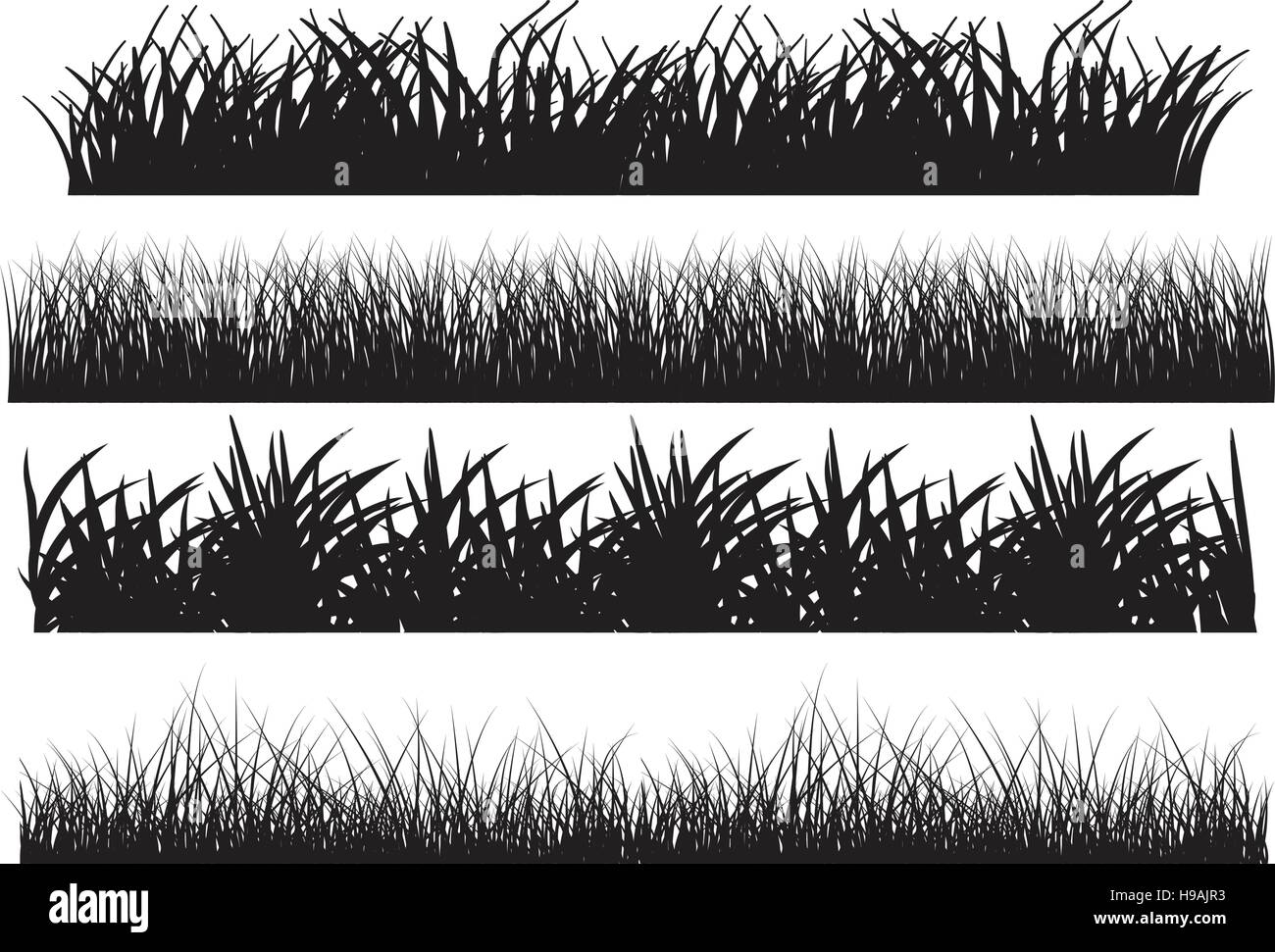 Grass vector black set Stock Vector Image & Art - Alamy