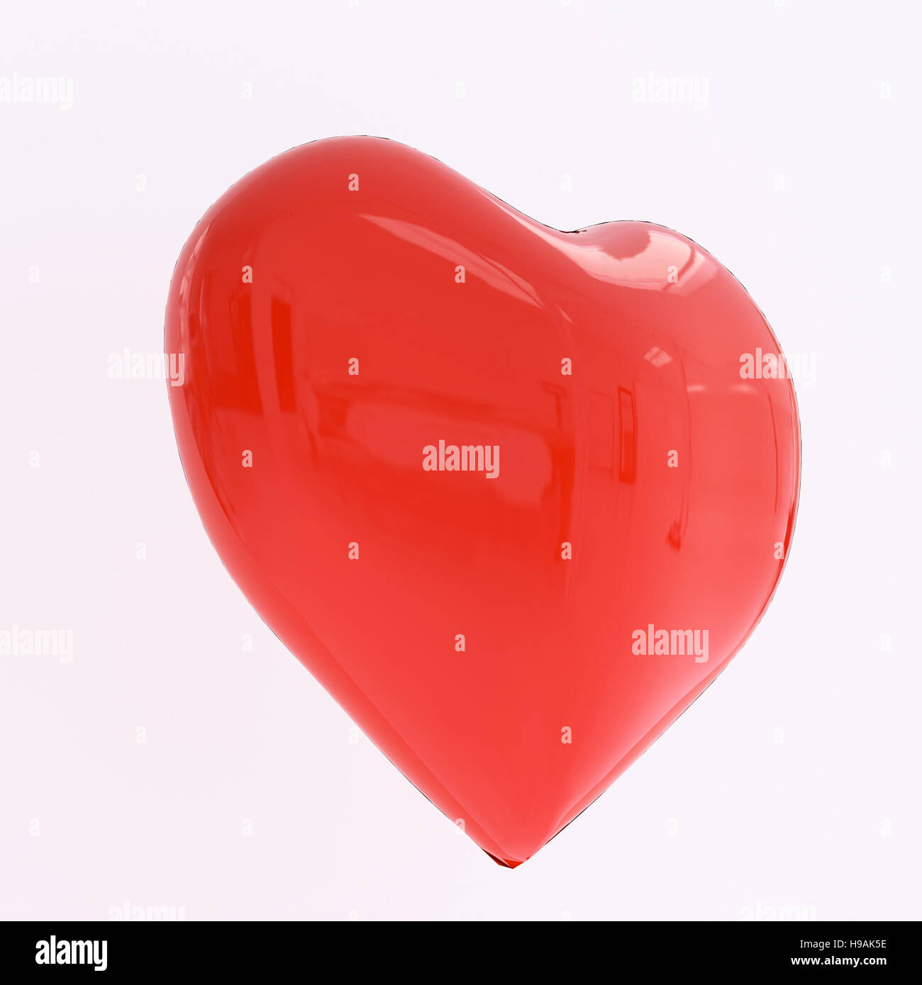 3D rendering of a red isolated heart on white background Stock Photo