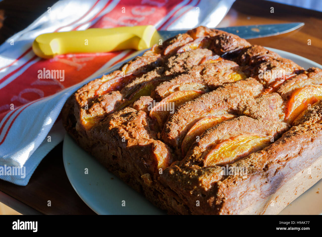 Healthy banana and banana cake on a plate Stock Photo