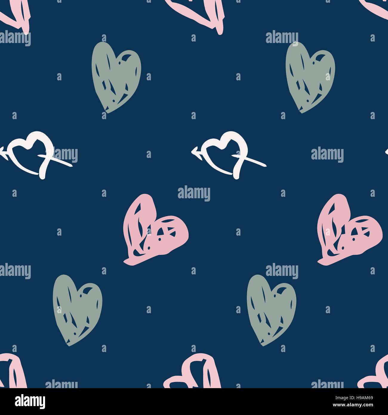 Doodle seamless pattern with hearts Stock Vector Image & Art - Alamy