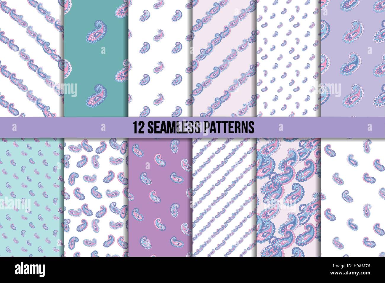 Seamless paisley pattern set Stock Vector Image & Art - Alamy