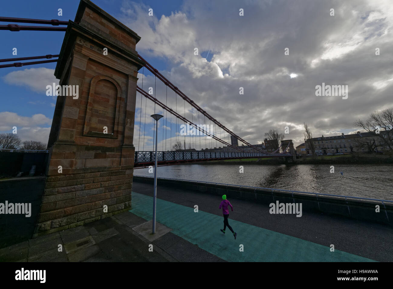 South Portland Street Suspension Bridge Glasgow Stock Photo