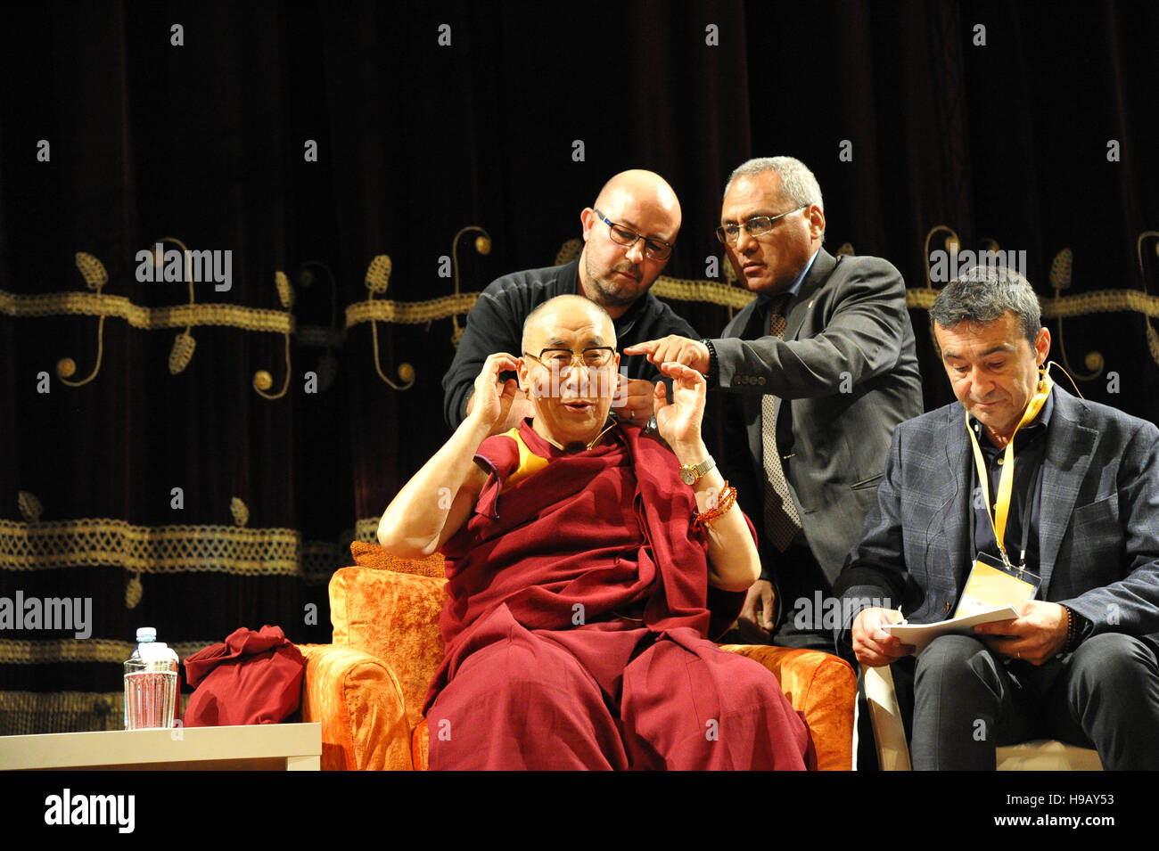 The Dalai Lama visits the University of Milano-Bicocca and receives an  Honorary Citizenship in Milan Featuring: The Dalai Lama Where: Milan, Italy  When: 20 Oct 2016 Credit: IPA/WENN.com **Only available for publication