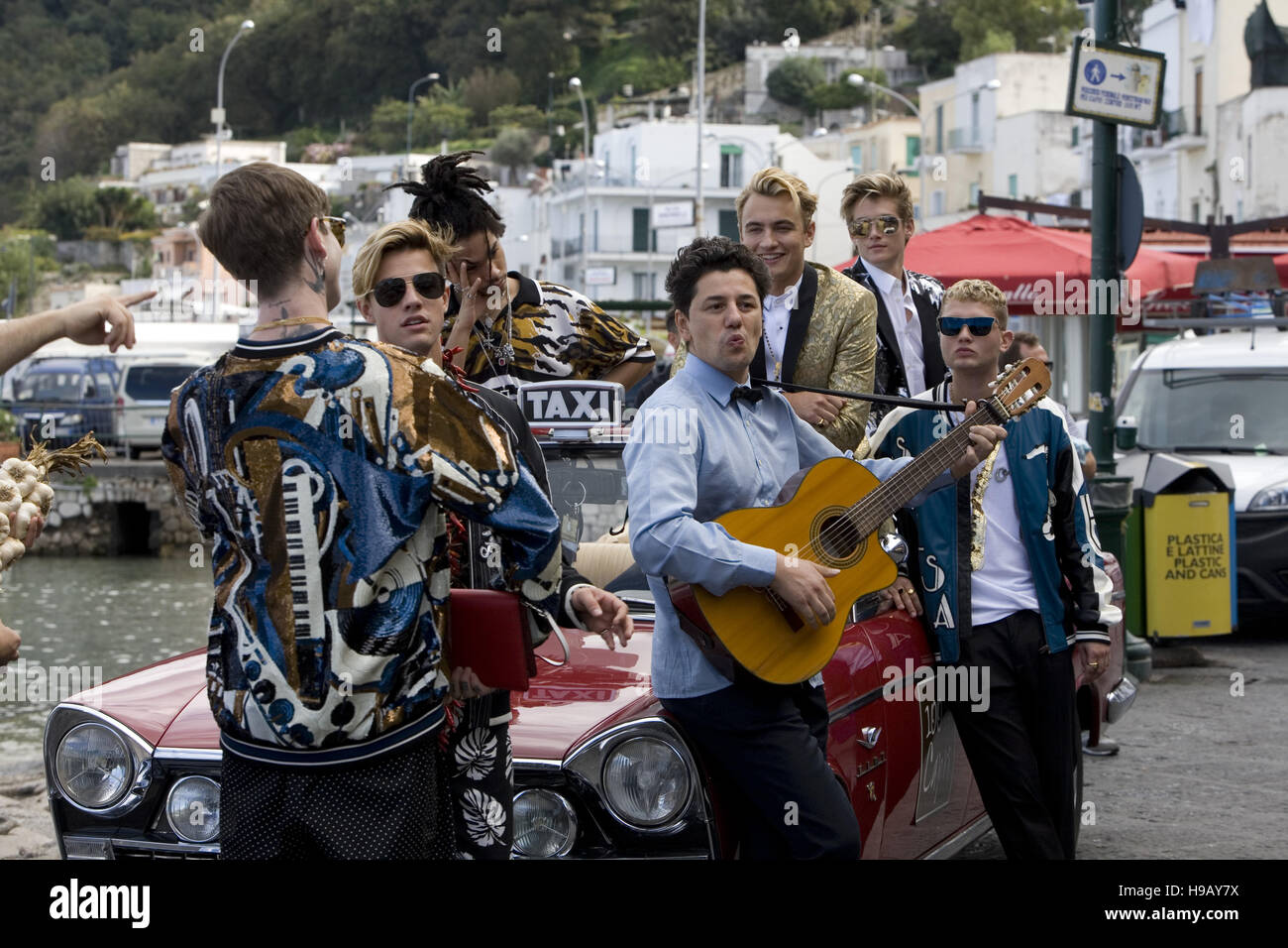 Dolce & Gabbana shoot their next advertising campaign in Capri  Featuring: Gabriel Kane, Cameron Dallas, Luka Sabbat, Presley Gerber Where: Capri, Italy When: 20 Oct 2016 Credit: IPA/WENN.com  **Only available for publication in UK, USA, Germany, Austria, Stock Photo
