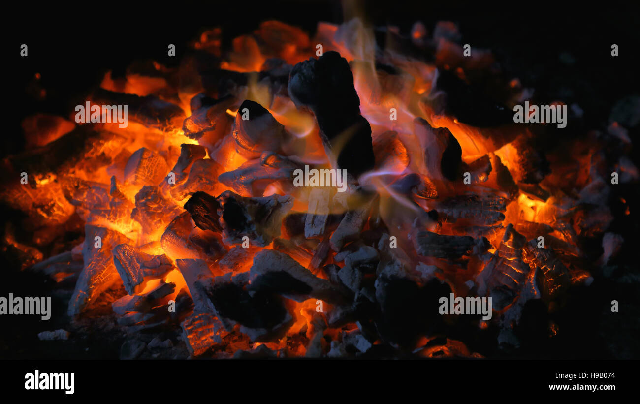 Embers glowing coal Stock Photo Alamy