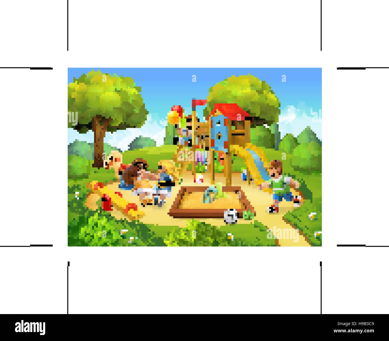 Park, playground vector background Stock Vector
