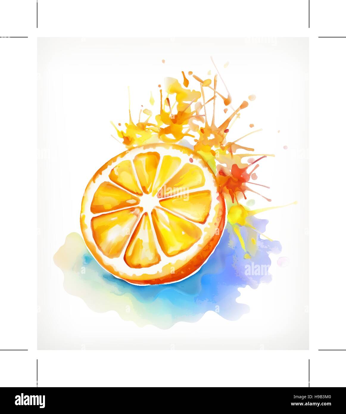 Watercolor splash on orange background Stock Vector Images - Alamy