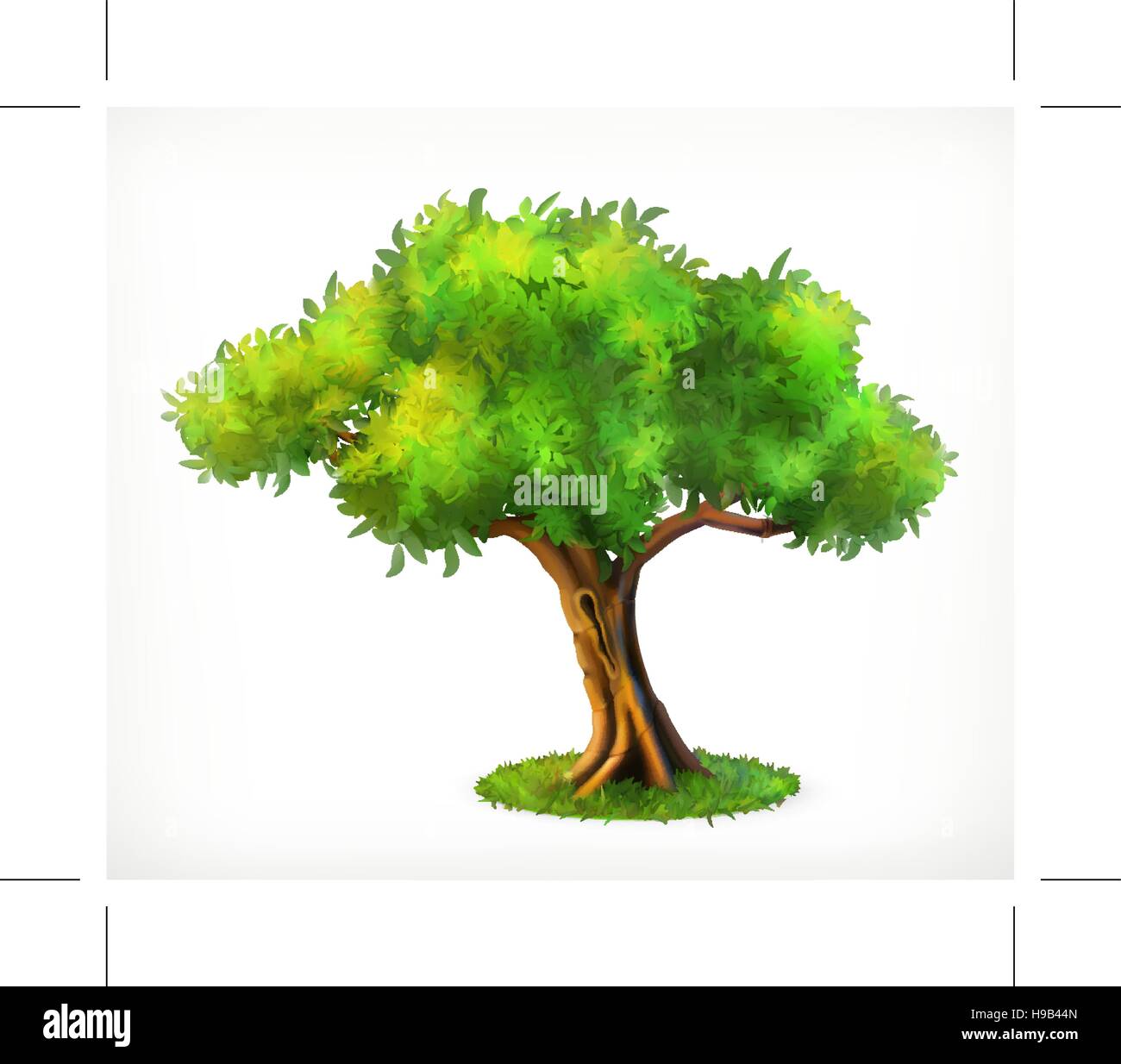 Green tree vector hi-res stock photography and images - Alamy