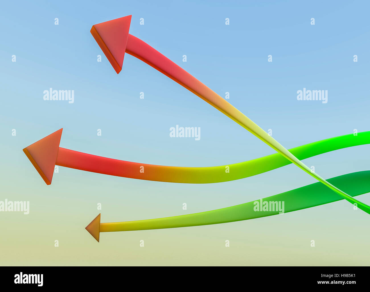 A set of arrows sweeping across the sky Stock Photo Alamy