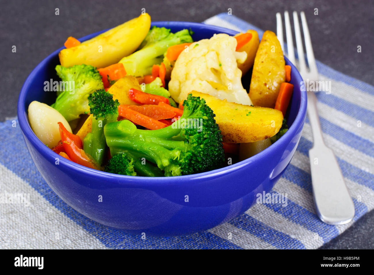 Steamed Vegetables Potatoes, Carrots, Cauliflower, Broccoli Studio