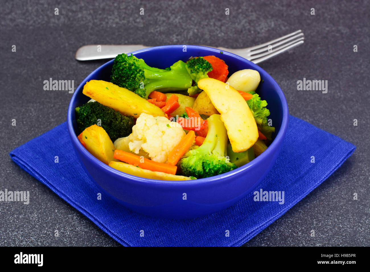 Steamed Vegetables Potatoes, Carrots, Cauliflower, Broccoli Studio