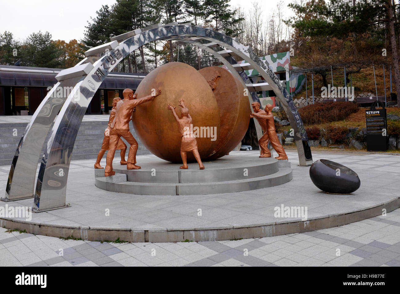 Reunifcation Monument at Third Infiltration Tunnel in DMZ Area of South