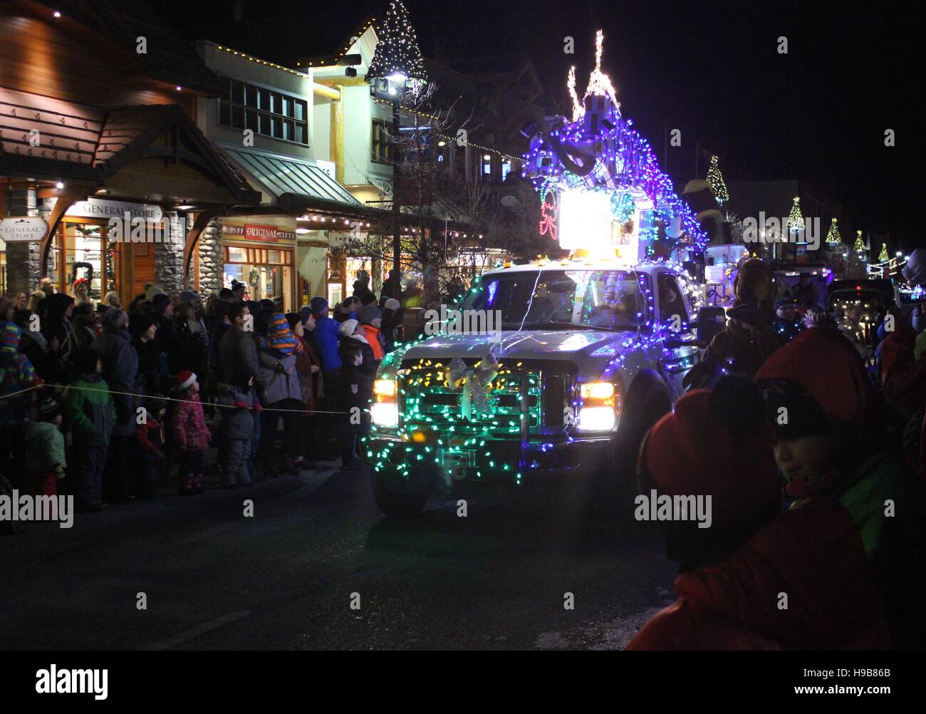 Banff annual santa parade Stock Photo Alamy