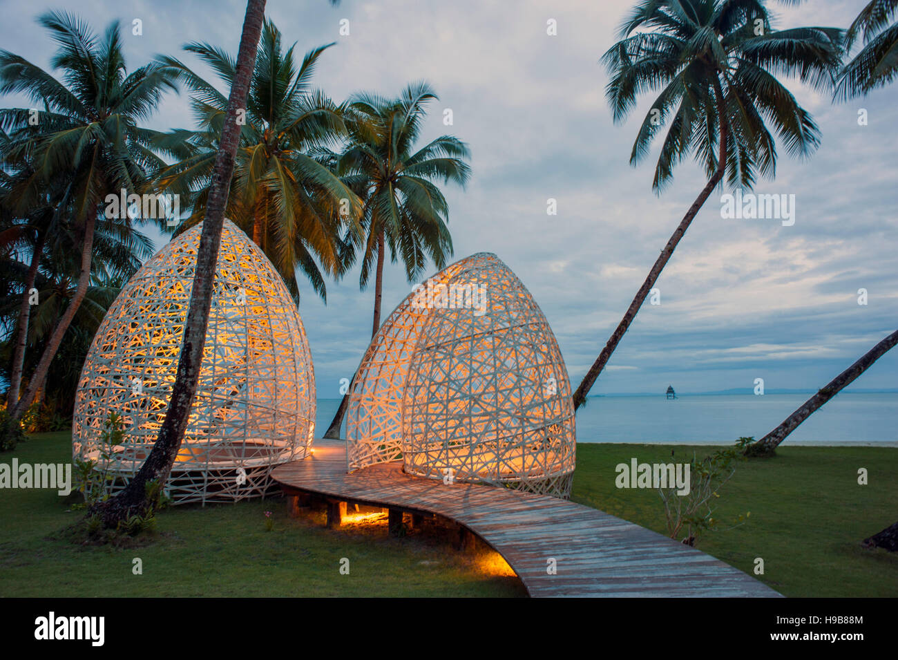 A sculpture at Dedon Island resort, the 'outdoor lab' of Dedon furniture, a line of high-end outdoor furniture made from recycled plastic. Stock Photo