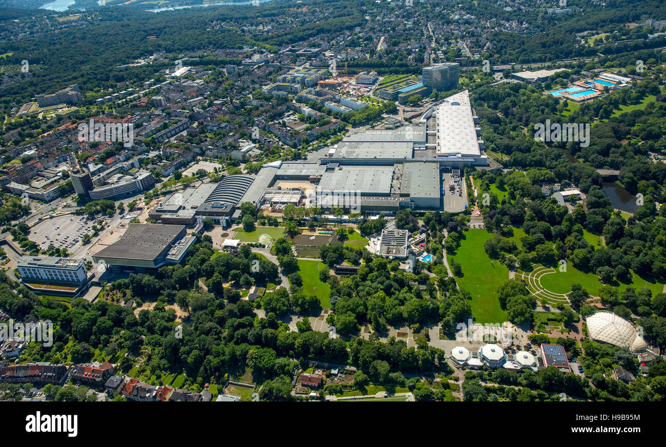 Aerial view, GRUGA-Park and Exhibition, Essen, Ruhr district, North Rhine-Westphalia, Germany Stock Photo