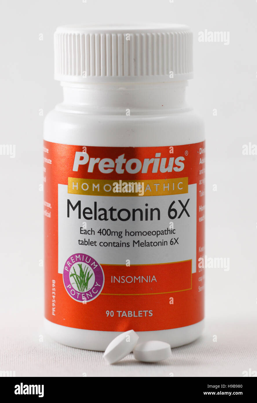 Box with Melatonin capsules Stock Photo