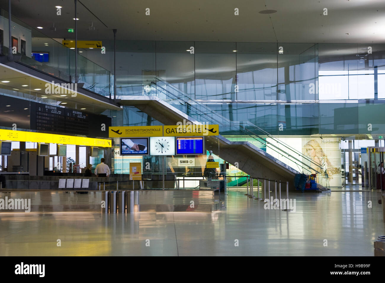 Empty Airport, Graz-Thalerhof, Styria, Austria Stock Photo