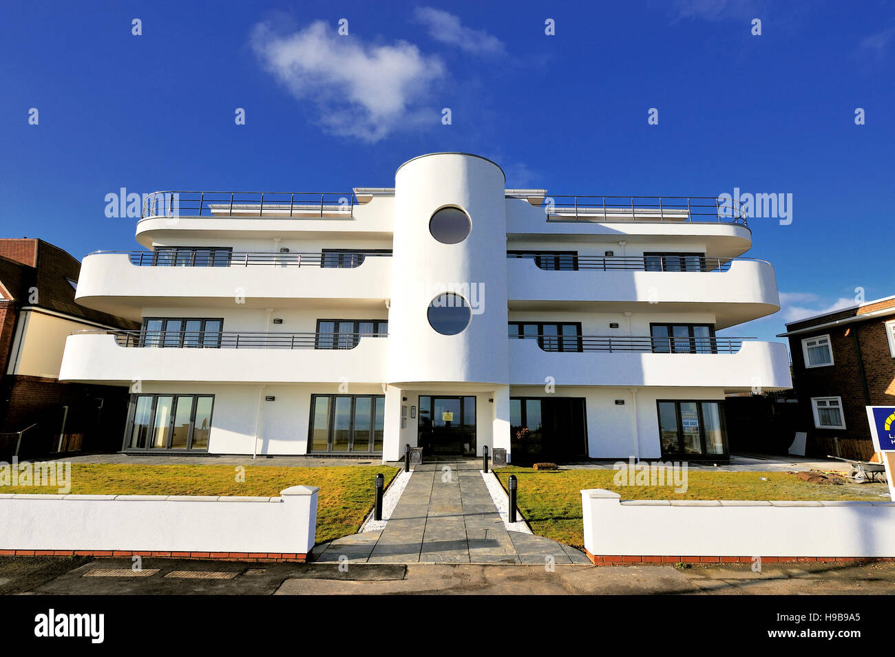 An Art Deco block of flats at Frinton, Essex, England, Great Britain, Europe Stock Photo