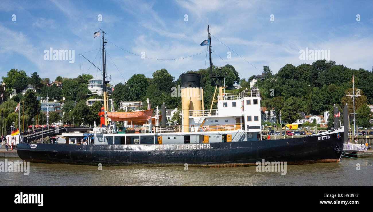 Icebreaker Stettin, Museum Harbor Oevelgönne, Hamburg, Germany Stock