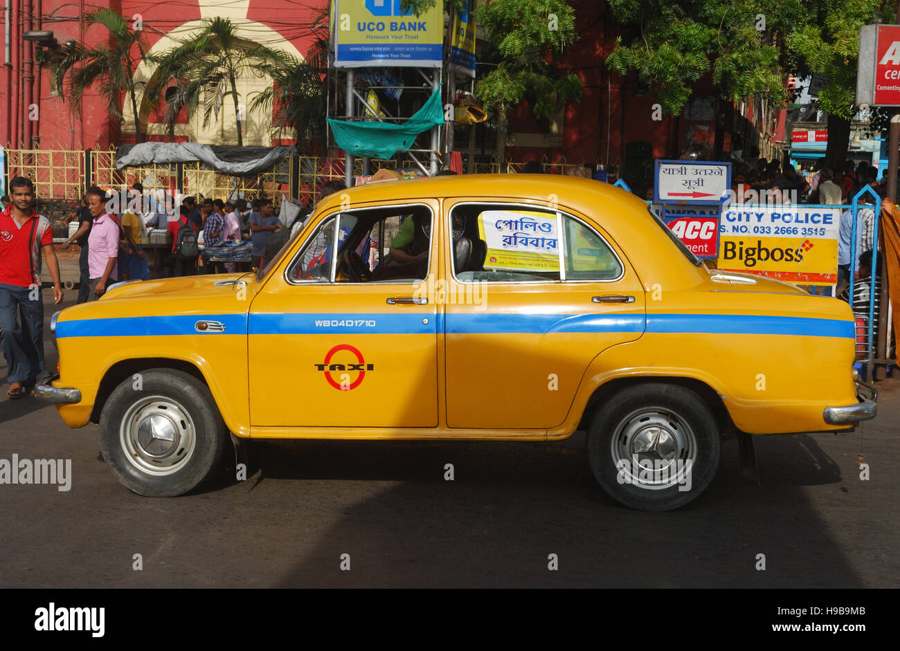 taxi car or taxi cab of kolkata,india Stock Photo