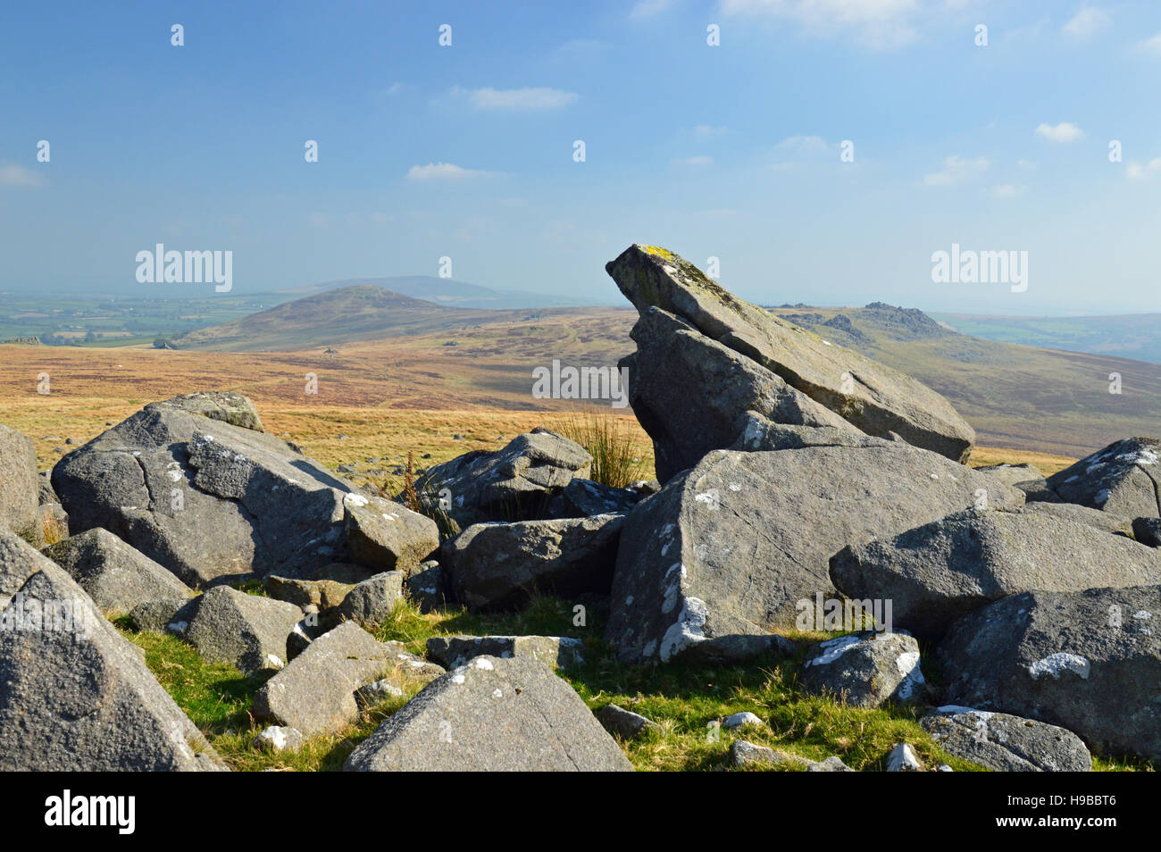 Bluestones on the Preseli Hills, Pembrokeshire, Wales Stock Photo