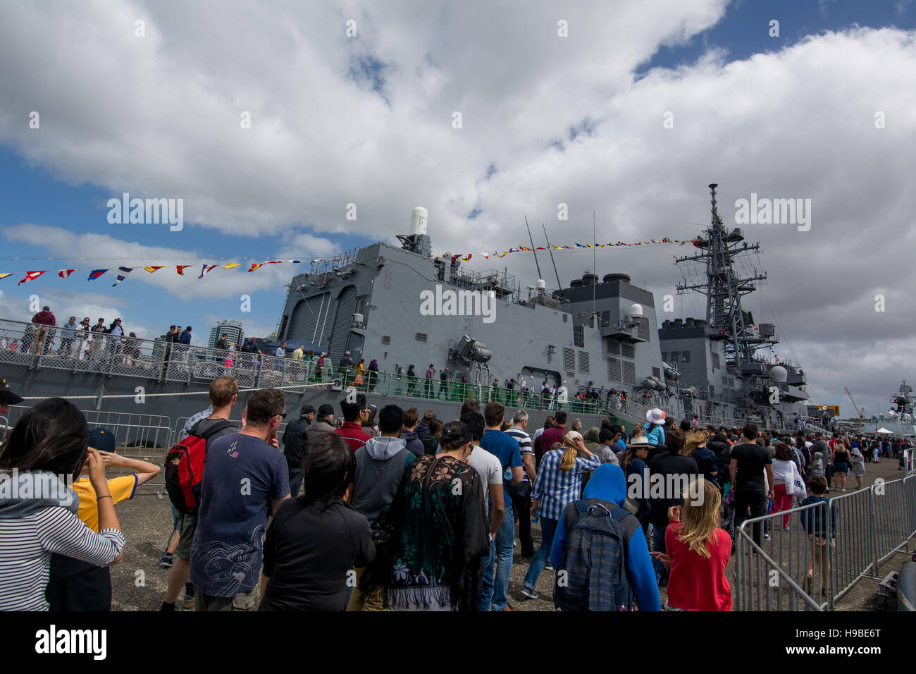 AUCKLAND, NEW ZEALAND - NOVEMBER 20, 2016 This year marks the 75th Anniversary of the foundation of New Zealand Navy. As part of the celebrations a number of ships from Japan, China, Republic of Korea, India, Indonesia, Singapore, and New Zealand were open to the public. Credit:  Vadim Boussenko/Alamy Live News Stock Photo