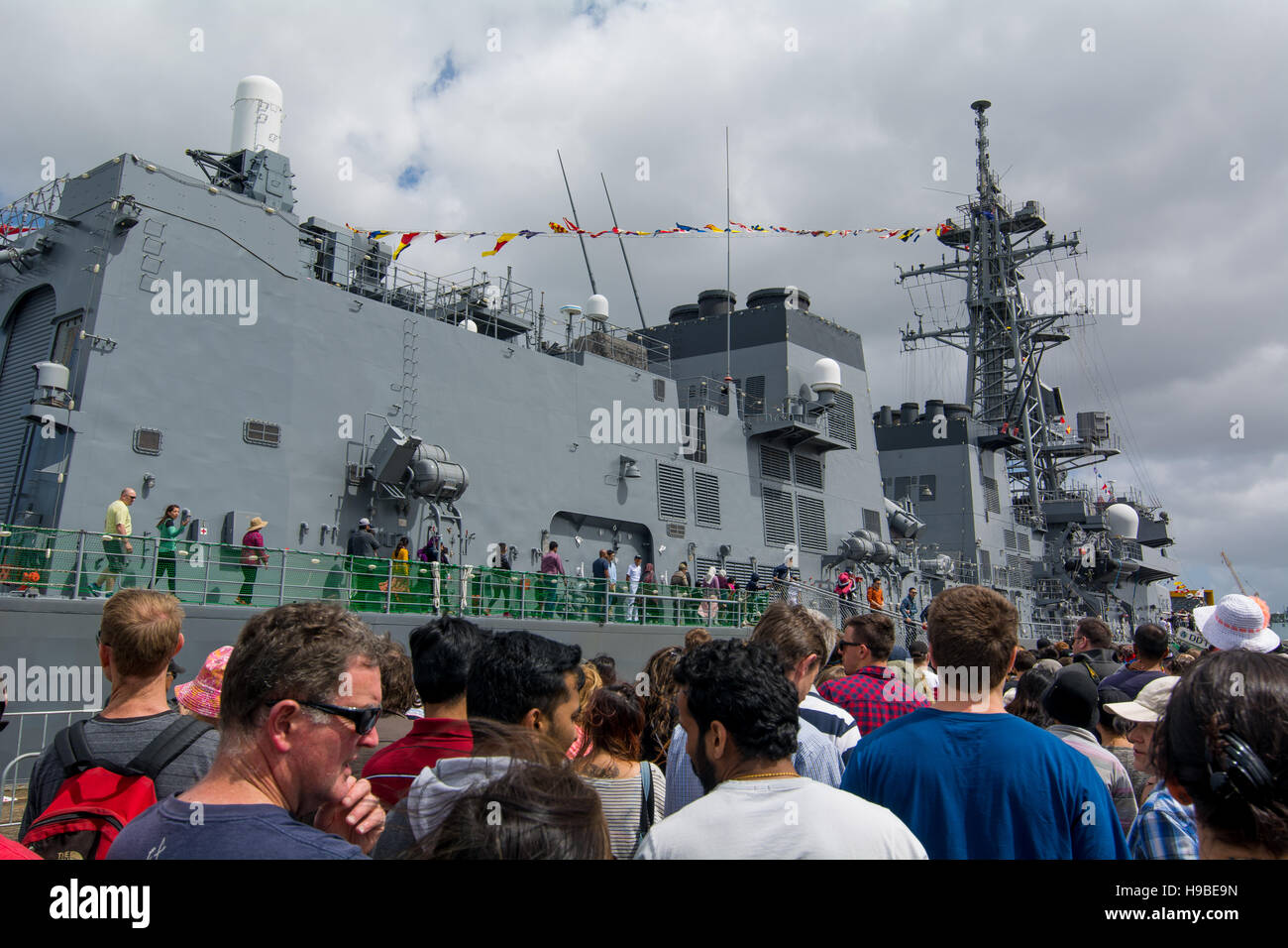 AUCKLAND, NEW ZEALAND - NOVEMBER 20, 2016 This year marks the 75th Anniversary of the foundation of New Zealand Navy. As part of the celebrations a number of ships from Japan, China, Republic of Korea, India, Indonesia, Singapore, and New Zealand were open to the public. Credit:  Vadim Boussenko/Alamy Live News Stock Photo