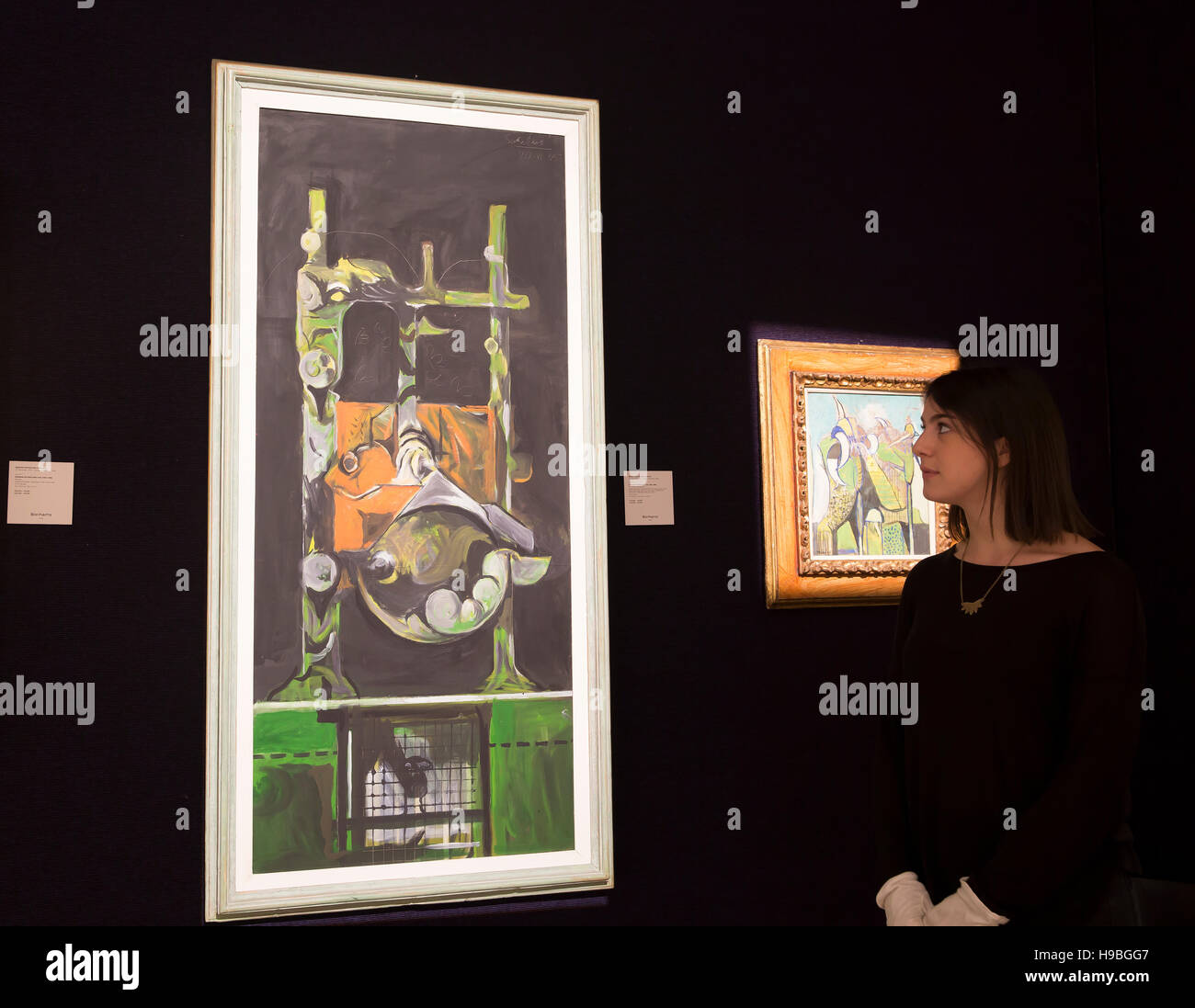 London, UK. 21st Nov, 2016. Form Over Grill With Bird by Graham Sutherland at Bonhams Modern British and Irish art sale in London Credit:  Keith Larby/Alamy Live News Stock Photo