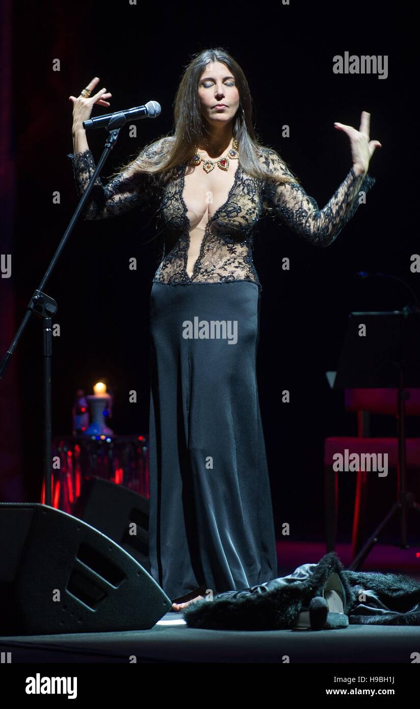 Brazilian singer Ive Mendes performs on November 20, 2016 in Warsaw, Poland. Stock Photo