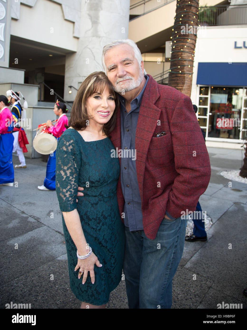 Hollywood, California, USA. 21st November, 2016. Actress Kate Linder and actor John McCook attend the press conference for the 85th Annual Hollywood Christmas Parade held at the Hollywood & Highland Center in Hollywood, California, USA.  Credit:  Sheri Determan / Alamy Live News Stock Photo