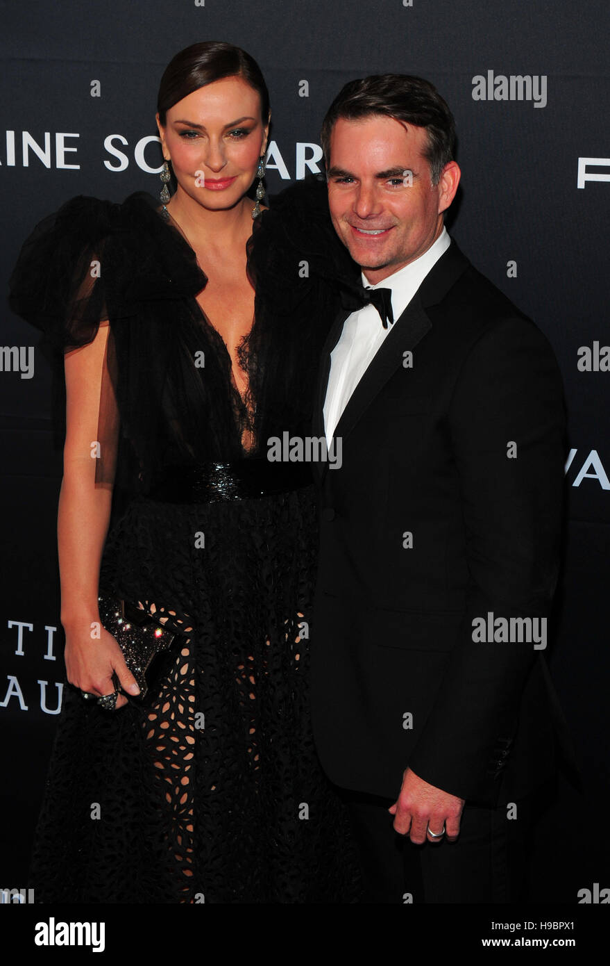 New York, USA. 21st November, 2016. Ingrid Vandebosch, Jeff Gordon
