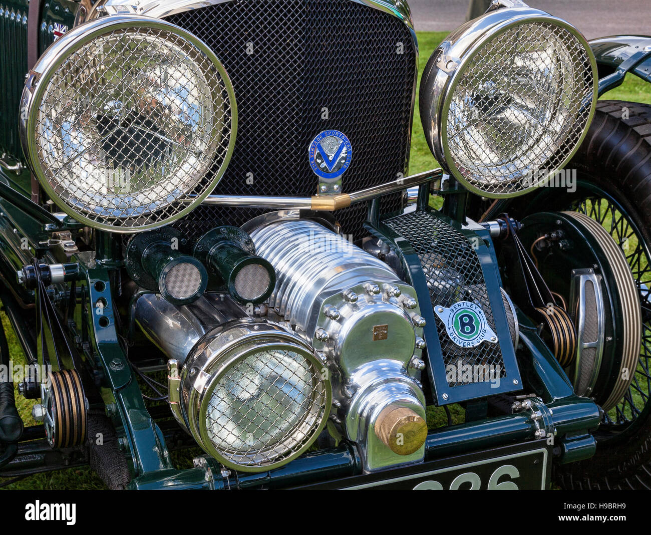 4.5 litre Petersen supercharged classic Bentley, possibly replica, at car show Stock Photo