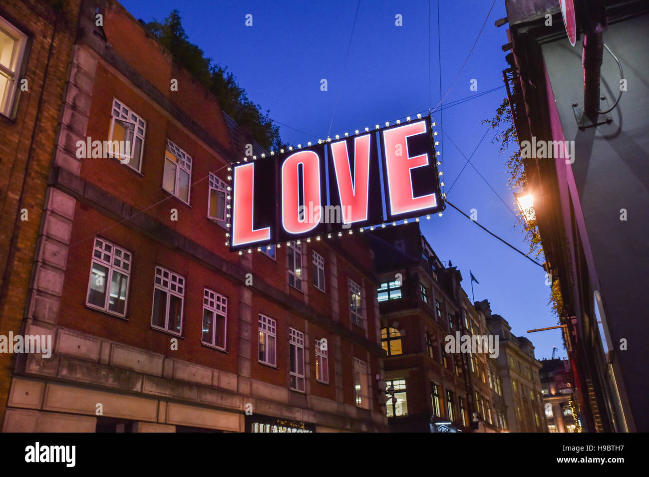 Carnaby Street, London, UK. 22nd November 2016. Christmas decorations