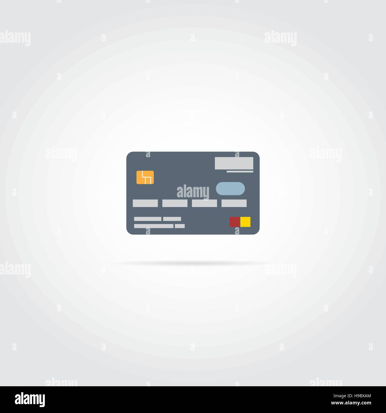 Flat icon. Gray credit card. Stock Vector