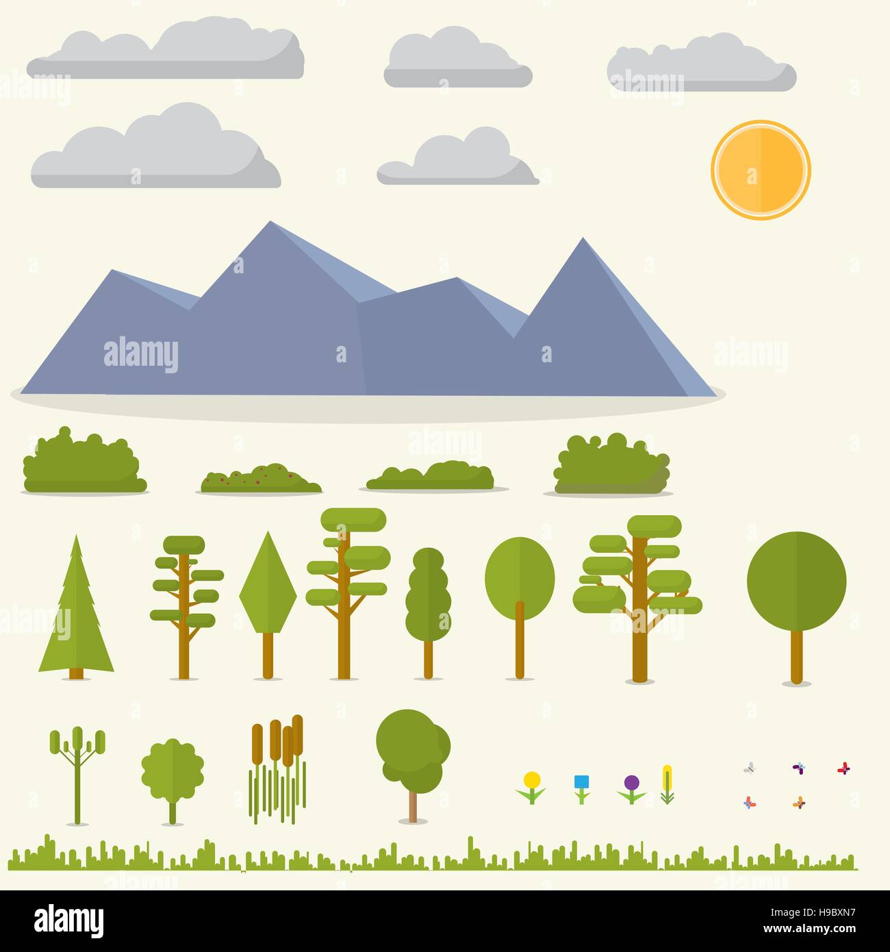 Flat tree set Stock Vector Images Alamy Flat tree set Stock Vector Images Alamy