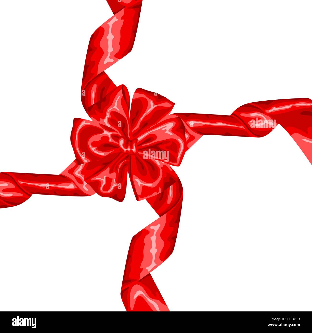 Card with red satin gift bow and ribbon Stock Vector Image & Art - Alamy
