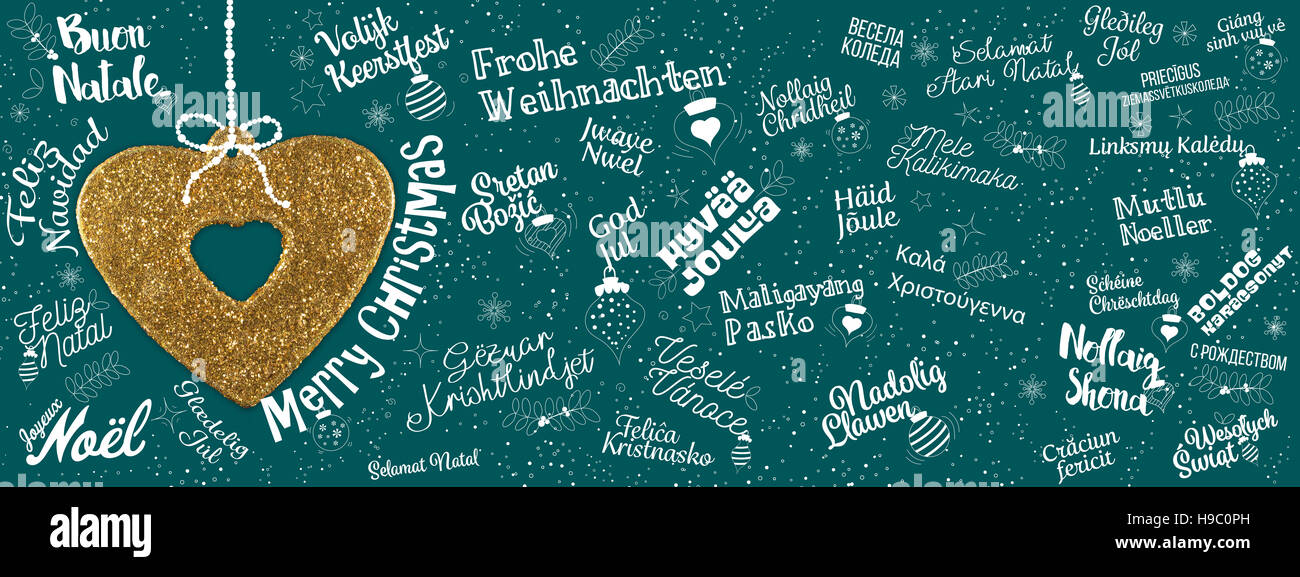 Merry Christmas Greetings Web Banner From World In Different Stock