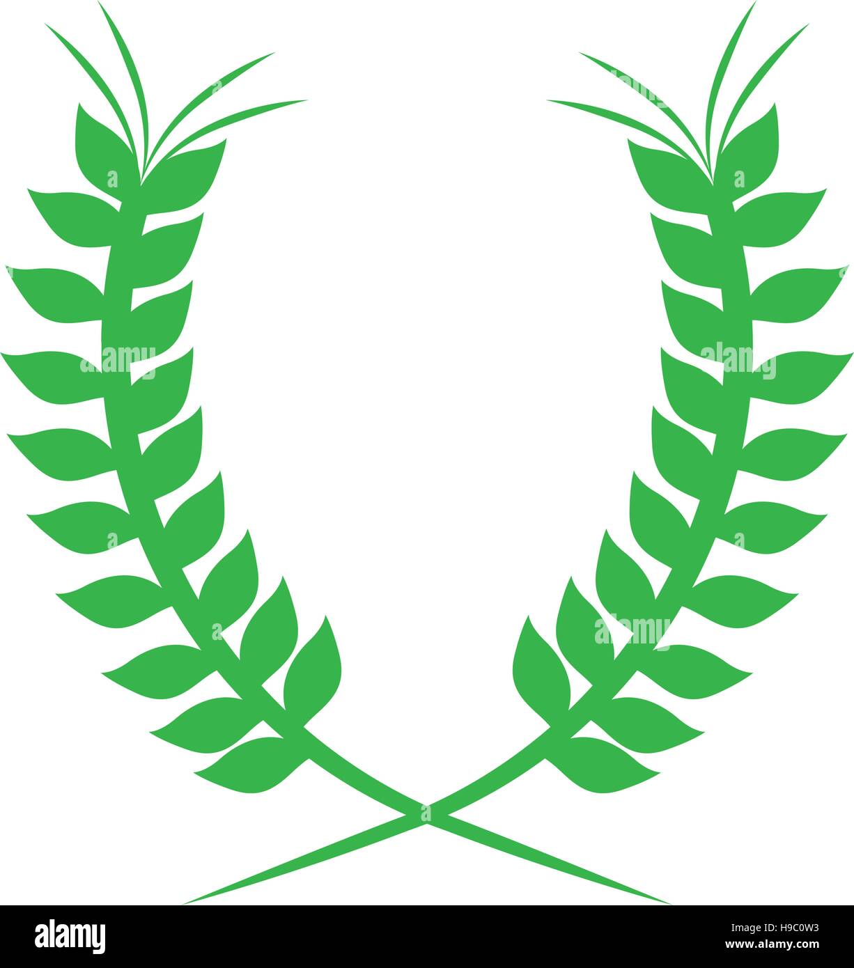 green crown formed with two olive branch vector illustration Stock ...