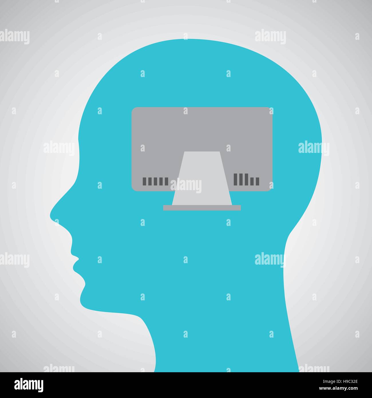 silhouette profile business computer concept vector illustration eps 10 ...
